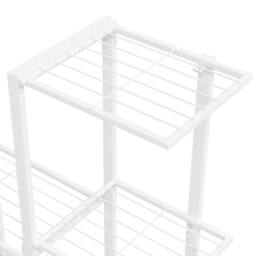 Berkfield Home Decorative Flower Stand with Wheel 94.5x25x92.5 cm White Metal - thumbnail 6