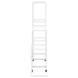 Berkfield Home Decorative Flower Stand with Wheel 94.5x25x92.5 cm White Metal - thumbnail 4
