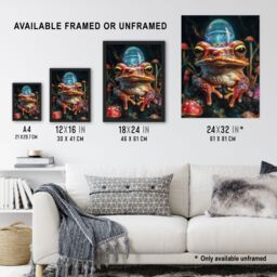 "Artery8 Surreal Toad Mushrooms Trippy Psychedelic Art Wall Art Print - Size: W18"" x H24""" - thumbnail 3