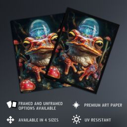 "Artery8 Surreal Toad Mushrooms Trippy Psychedelic Art Wall Art Print - Size: W18"" x H24""" - thumbnail 2