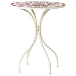 Wyld and Coco Garden Vista White Metal Bistro Set Mosaic Table and 2 Folding Chairs - thumbnail 6