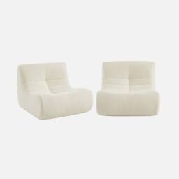 sweeek Pair Of 1-seater Armchairs In Boucle Fabric in White - thumbnail 6