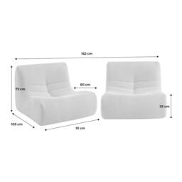 sweeek Pair Of 1-seater Armchairs In Boucle Fabric in White - thumbnail 5