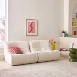 sweeek Pair Of 1-seater Armchairs In Boucle Fabric in White - thumbnail 1