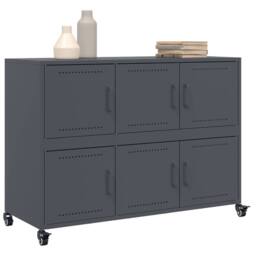 Berkfield Home Sideboard Anthracite 100.5x39x72 cm Steel in Dark Grey - thumbnail 4