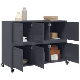 Berkfield Home Sideboard Anthracite 100.5x39x72 cm Steel in Dark Grey - thumbnail 5