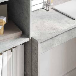 Berkfield Home Writing Desk Concrete grey Particle board, Concrete grey finish - thumbnail 4