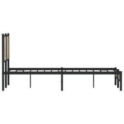 Berkfield Home Metal Bed Frame without Mattress Sonoma Oak 120x200 cm in Light Brown - Size: Small Double - thumbnail 6