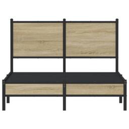 Berkfield Home Metal Bed Frame without Mattress Sonoma Oak 120x200 cm in Light Brown - Size: Small Double - thumbnail 5