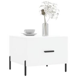 Berkfield Home Coffee Table White 50x50x40 cm Engineered Wood - Size: 50 x 50 x 40 cm - thumbnail 3