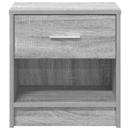 Berkfield Home Bedside Cabinets 2 pcs with Drawer Grey Sonoma 39x28x41 cm in Brown - Size: 39 x 28 x 41 cm - thumbnail 4