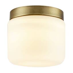 Happy Homewares Modern Bathroom LED Ceiling Light in Antique Brass with Glass Shade in Metallic Gold - thumbnail 2