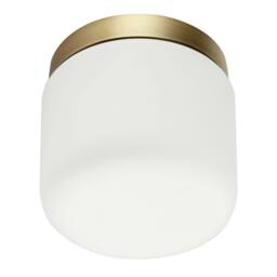 Happy Homewares Modern Bathroom LED Ceiling Light in Antique Brass with Glass Shade in Metallic Gold - thumbnail 6