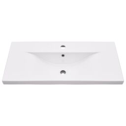 Berkfield Home Bathroom Washbasin Frame with Built-in Basin Black Iron - thumbnail 6