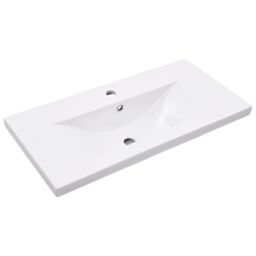 Berkfield Home Bathroom Washbasin Frame with Built-in Basin Black Iron - thumbnail 5