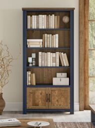 Baumhaus Splash of Blue - Large Open Bookcase with Doors - thumbnail 1