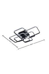 Living and Home Contemporary LED Energy-efficient Semi Flush Ceiling Light in Black - thumbnail 6