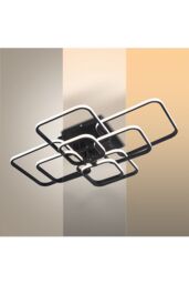 Living and Home Contemporary LED Energy-efficient Semi Flush Ceiling Light in Black - thumbnail 3
