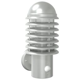 Berkfield Home Outdoor Wall Light with Sensor Silver Stainless Steel - thumbnail 2