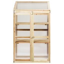 Costway Outdoor Mini Wooden Greenhouse Garden Cold Frame in Natural - thumbnail 3