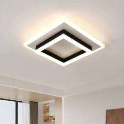 EONLION Modern LED Ceiling Light 30W 4500K Square Flush Mount Lamp Bedroom in Black - thumbnail 1
