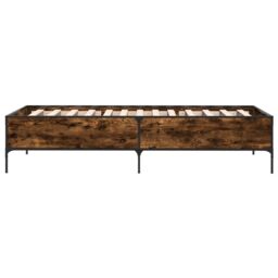 Berkfield Home Bed Frame without Mattress Smoked Oak 75x190 cm Small Single in Brown - thumbnail 5