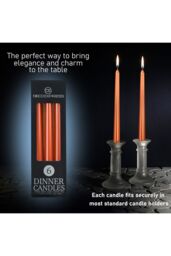 Deco Express Set of 6 Taper Candles in Orange - thumbnail 3