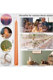 Deco Express Set of 6 Taper Candles in Orange - thumbnail 2