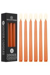 Deco Express Set of 6 Taper Candles in Orange - thumbnail 1
