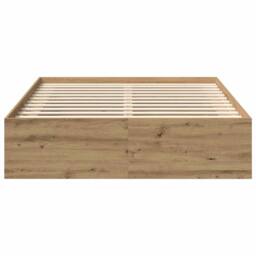 Berkfield Home Durable Bed Frame Frame Artisan Oak 120x190cm Small Double Wood in Brown - thumbnail 5