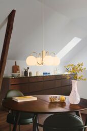 Nordlux Vintage Indoor Pendant Light Brass Metal E14 Hand Blown Glass - Mains Powered, IP20 in Gold - thumbnail 5