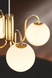Nordlux Vintage Indoor Pendant Light Brass Metal E14 Hand Blown Glass - Mains Powered, IP20 in Gold - thumbnail 6