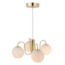 Nordlux Vintage Indoor Pendant Light Brass Metal E14 Hand Blown Glass - Mains Powered, IP20 in Gold - thumbnail 3