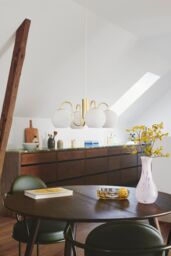 Nordlux Vintage Indoor Pendant Light Brass Metal E14 Hand Blown Glass - Mains Powered, IP20 in Gold - thumbnail 7