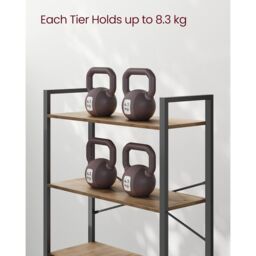 VASAGLE 6-Tier Industrial Bookshelf Storage Unit Office Study Wide in Tan - thumbnail 7