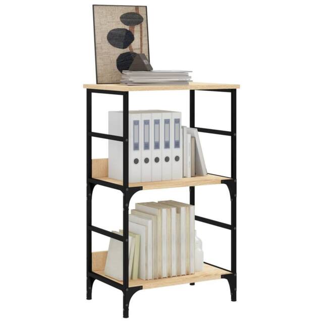 Berkfield Home Decorative Bookshelf Sonoma Oak 50x33x82 cm Engineered Wood in Light Tan - Size: 50 x 33 x 82 cm - image 1