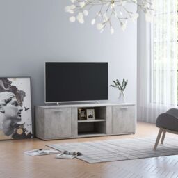 Berkfield Home TV Cabinet Concrete Grey 120x34x37 cm Engineered Wood - Size: 120 x 34 x 37 cm