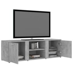 Berkfield Home TV Cabinet Concrete Grey 120x34x37 cm Engineered Wood - Size: 120 x 34 x 37 cm - thumbnail 5