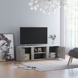 Berkfield Home TV Cabinet Concrete Grey 120x34x37 cm Engineered Wood - Size: 120 x 34 x 37 cm - thumbnail 4