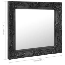 Berkfield Home Wall Mirror Baroque Style 50x50 cm Black - thumbnail 6