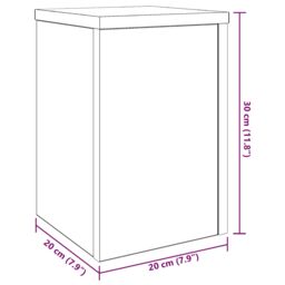 Berkfield Home Plant Stands 2 pcs Black Oak 20x20x30 cm Engineered Wood - Size: 20 x 20 x 30 cm - thumbnail 8