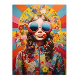 Artery8 Flower Power Fanfare Florals Maximalist Bright Bold Colourful Abstract Artwork Extra Large XL Unframed Wall Art Poster Print - thumbnail 1