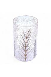 KDMD Natural Floral Glass Vase & Candle Holder - Pino 19x11cm in Clear - Size: 19x11 cm