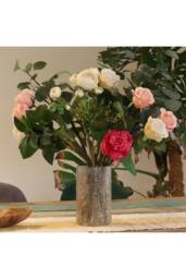 KDMD Natural Floral Glass Vase & Candle Holder - Pino 19x11cm in Clear - Size: 19x11 cm - thumbnail 3