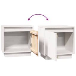 Berkfield Home Bedside Cabinet White 40x30x40 cm Solid Wood Pine - Size: 40 x 30 x 40 cm - thumbnail 8