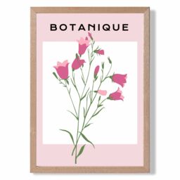 ARTZE Pink Foxglove Flower Market Boho Framed Print SIZE: A4 with Oak Frame