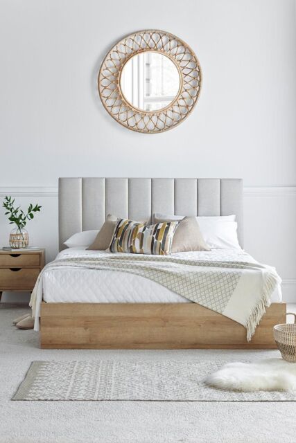 Time4sleep Molle Wooden Ottoman Bed Frame Including Headboard - Bed Frame Only in Light Oak - Size: Double - image 1