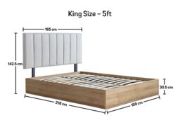 Time4sleep Molle Wooden Ottoman Bed Frame Including Headboard - Bed Frame Only in Light Oak - Size: Double - thumbnail 4
