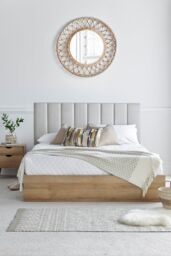 Time4sleep Molle Wooden Ottoman Bed Frame Including Headboard - Bed Frame Only in Light Oak - Size: Double - thumbnail 1