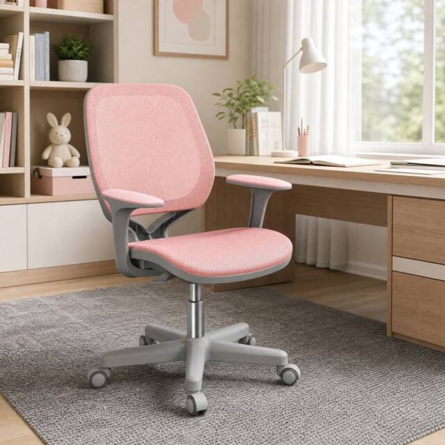 STILVORA Office Chair with Adjustable Height & Mesh Back in Pink - image 1